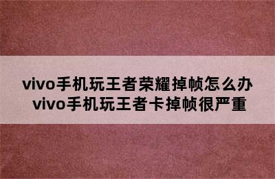 vivo手机玩王者荣耀掉帧怎么办 vivo手机玩王者卡掉帧很严重